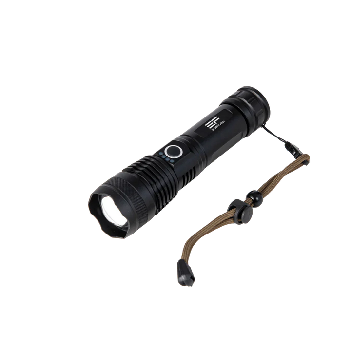 EcoFlow Flashlight High Brightness Portable LED Light for Outdoor Use with adjustable strap.