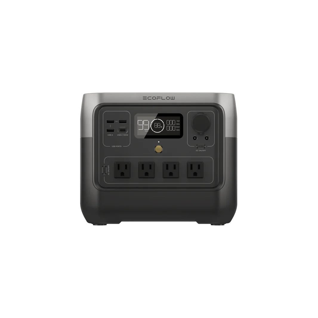 EcoFlow RIVER 2 Pro 768Wh Portable Power Station Generator for Home &amp; Camping with multiple outlets and display.
