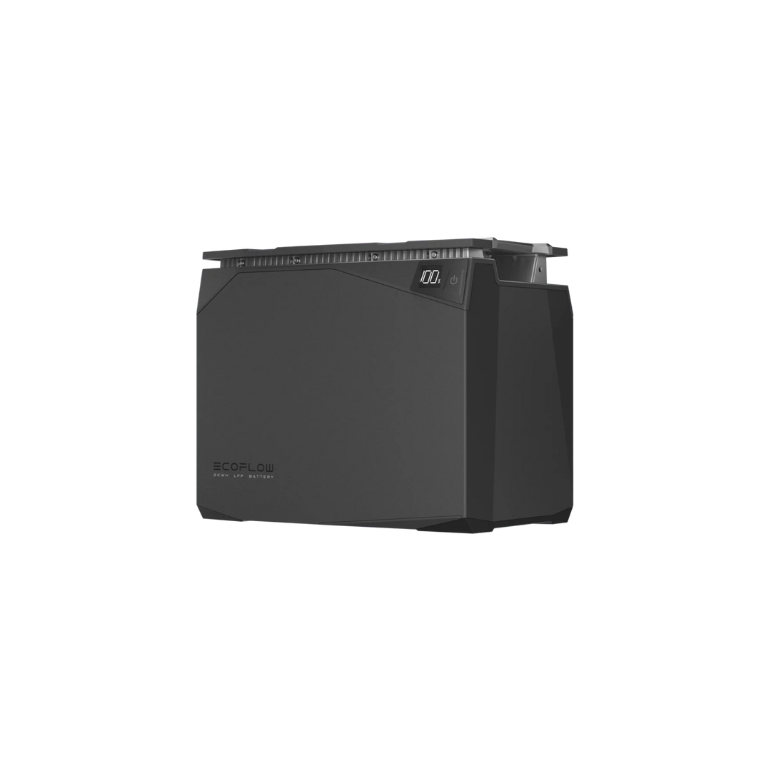 EcoFlow 5KWh LFP Battery Reliable Energy Solution High Capacity For Home Use in a sleek black design.