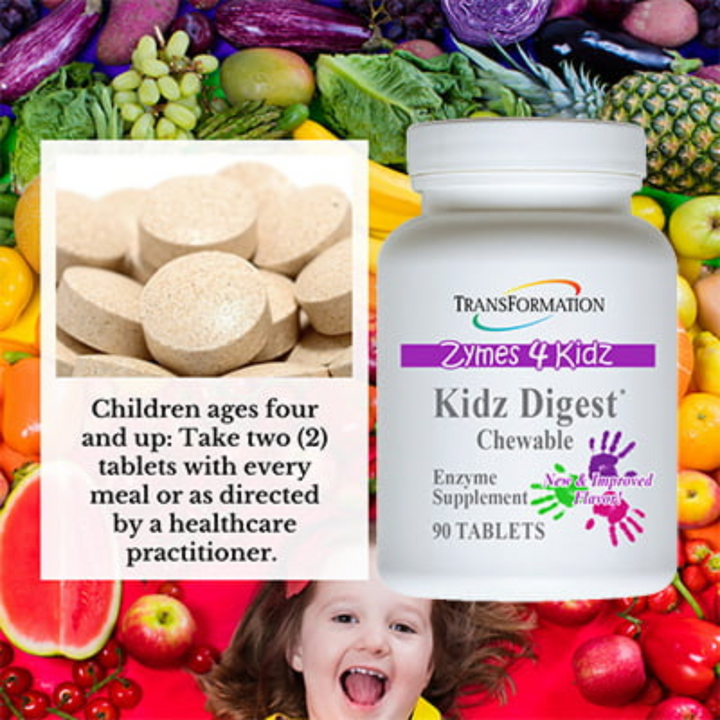 Transformation Enzymes Kidz Digest Chewable GI Enzymes 90 Caps