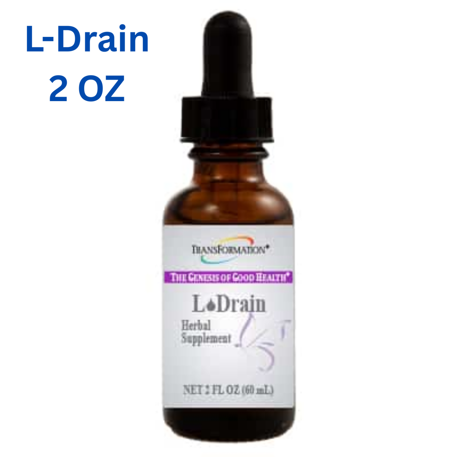 Transformation Enzymes L Drain Herbal Drops 2 OZ bottle, herbal supplement for lymphatic system support.