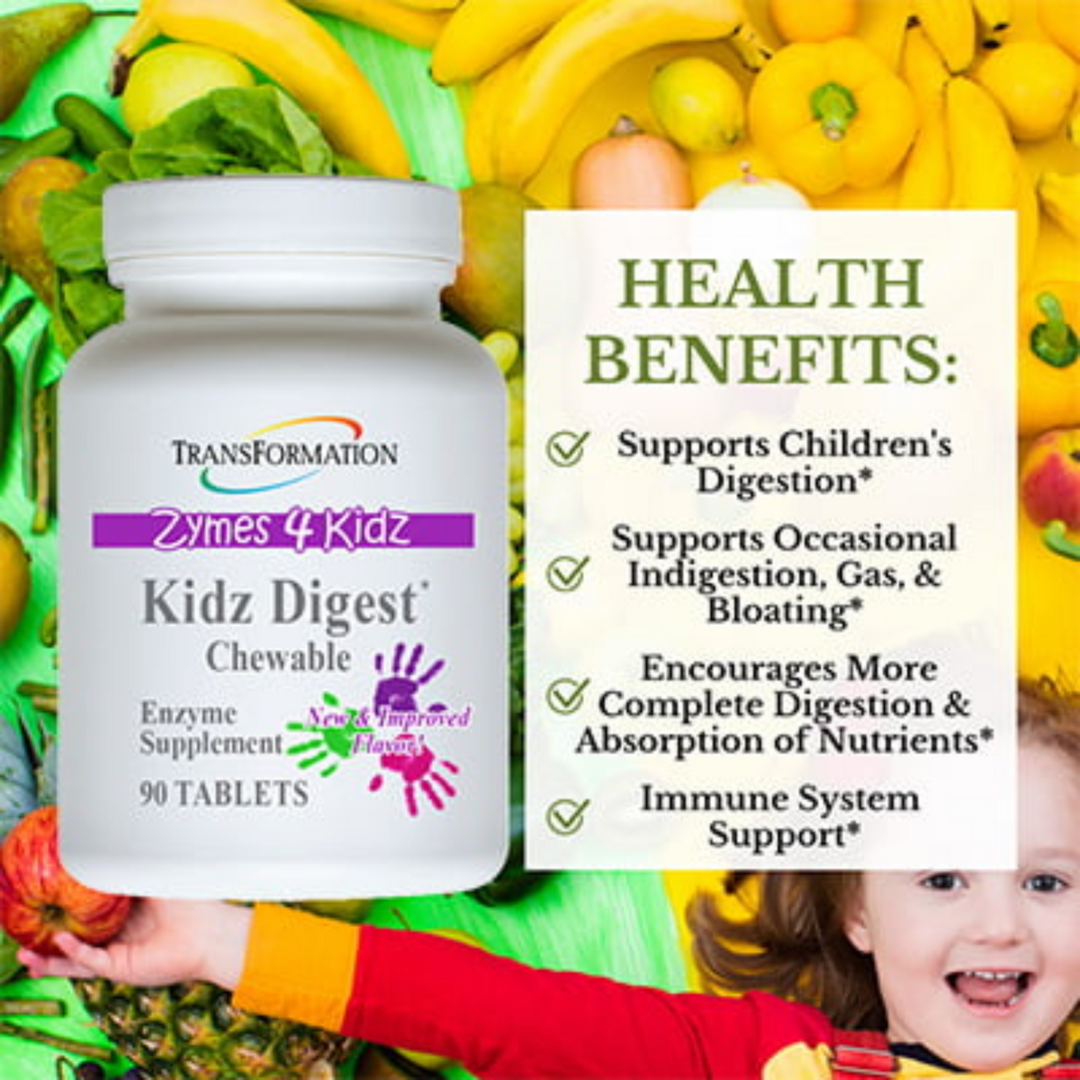 Transformation Enzymes Kidz Digest Chewable GI Enzymes 90 Caps