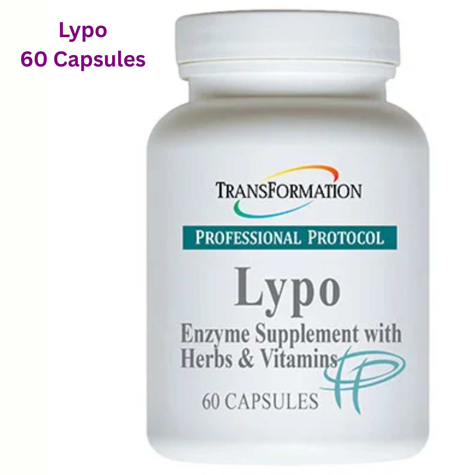 Transformation Enzymes Lypo Support Metabolism Balance 60 Capsules bottle with enzyme supplement label.