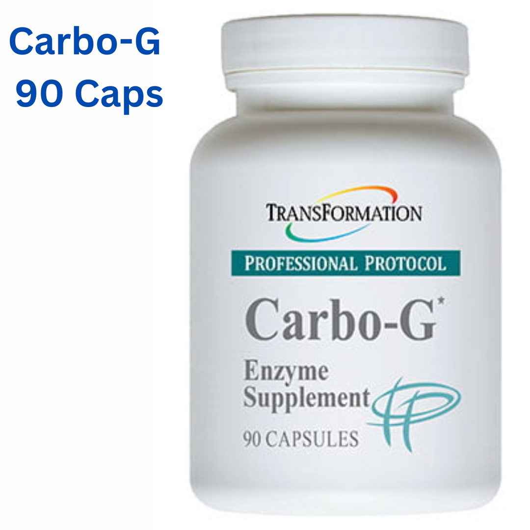 Transformation Enzymes Carbo G enzyme supplement 90 capsules for gluten and carb digestion support.