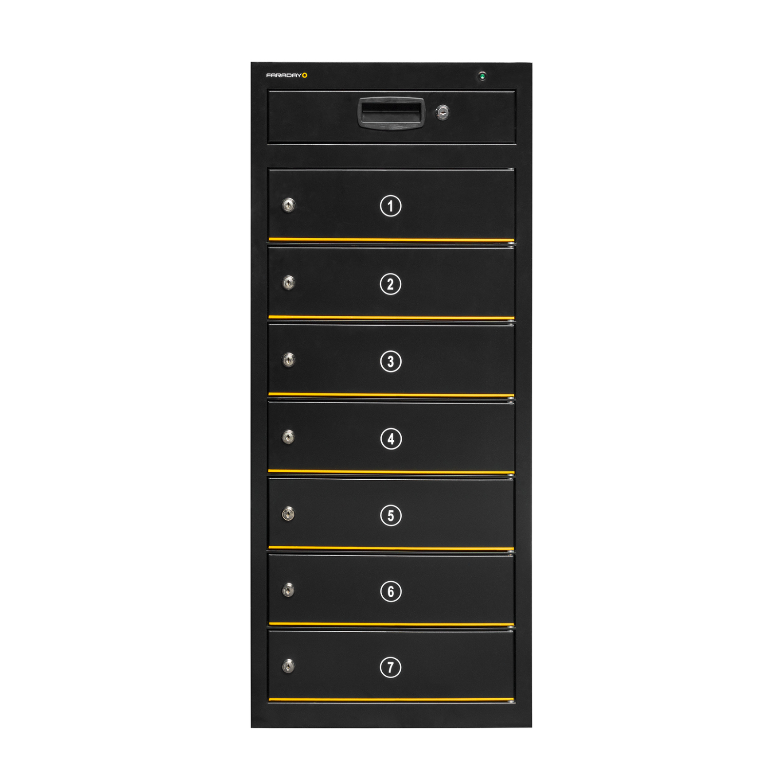 Faraday JACKET Forensic Power Locker with multiple secure storage compartments for data protection.