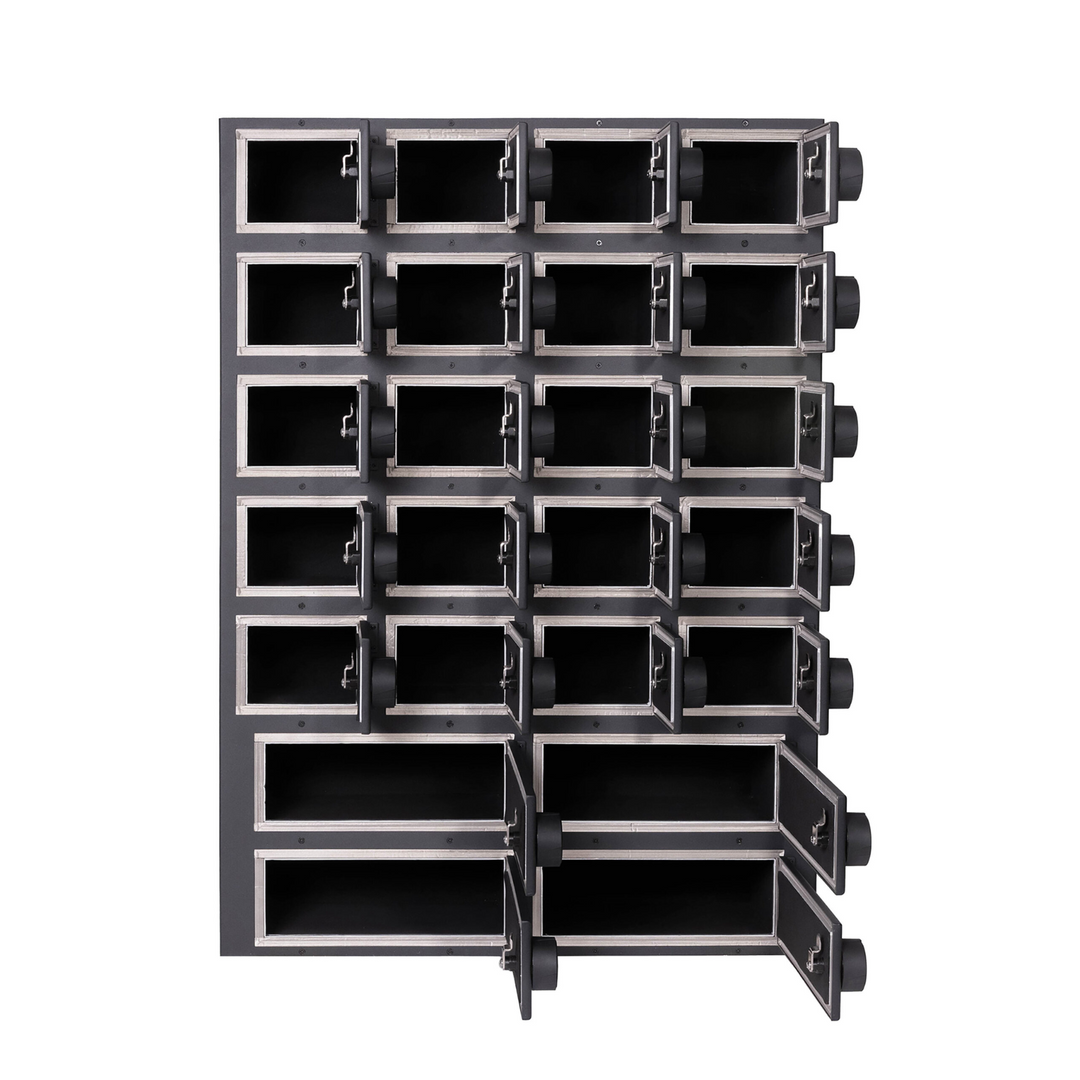 Faraday NEXUS Faraday Locker secure RF shielded storage box with multiple compartments for data protection.