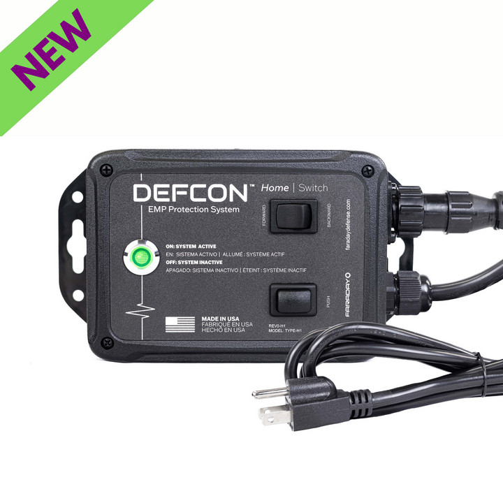 Faraday DEFCON Home Switch Wireless Signal Blocking Device for data protection with EMP detection features.