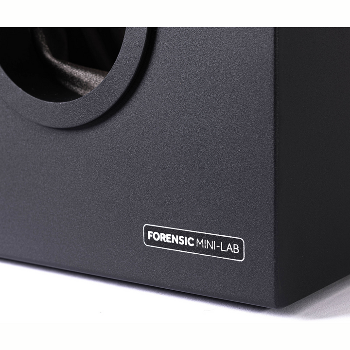 Close-up of Faraday NEXUS Forensic Mini Lab showing the label on the protective data box