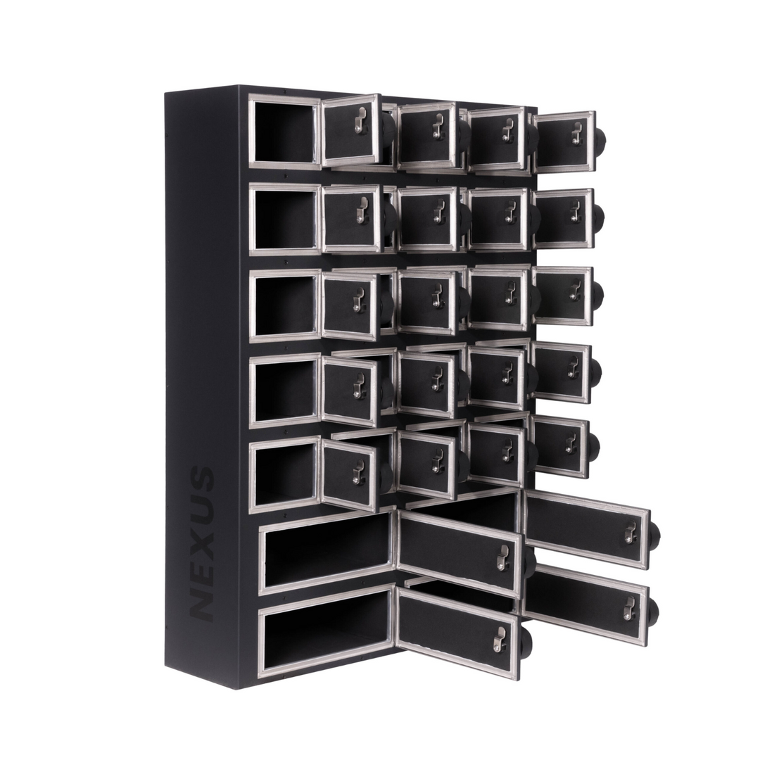 Faraday NEXUS Faraday Locker secure RF shielded storage box with multiple compartments for data protection.