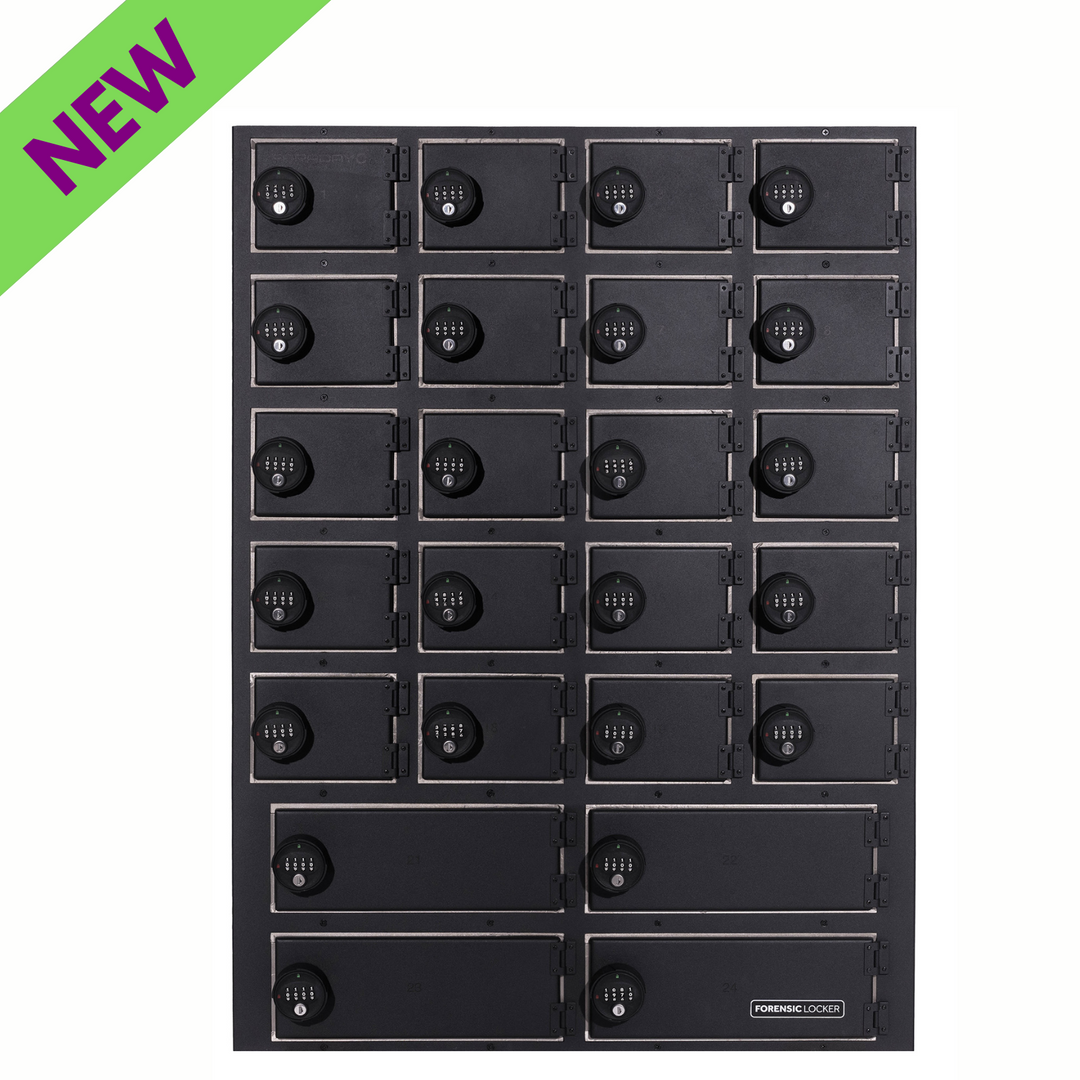 Faraday NEXUS Faraday Locker secure RF shielded storage box for data protection, featuring multiple compartments and locks.