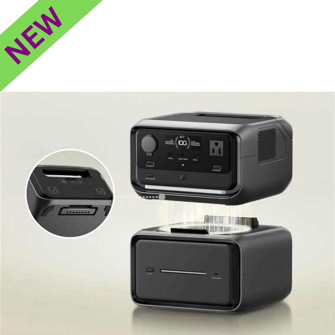 EcoFlow River 3 Plus Power Station with River 3 Plus Battery, portable power solution, new design, 858Wh capacity.