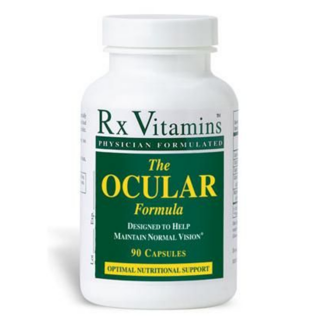 Rx Vitamins For Human Ocular Formula 90 Caps eye health support supplement bottle.