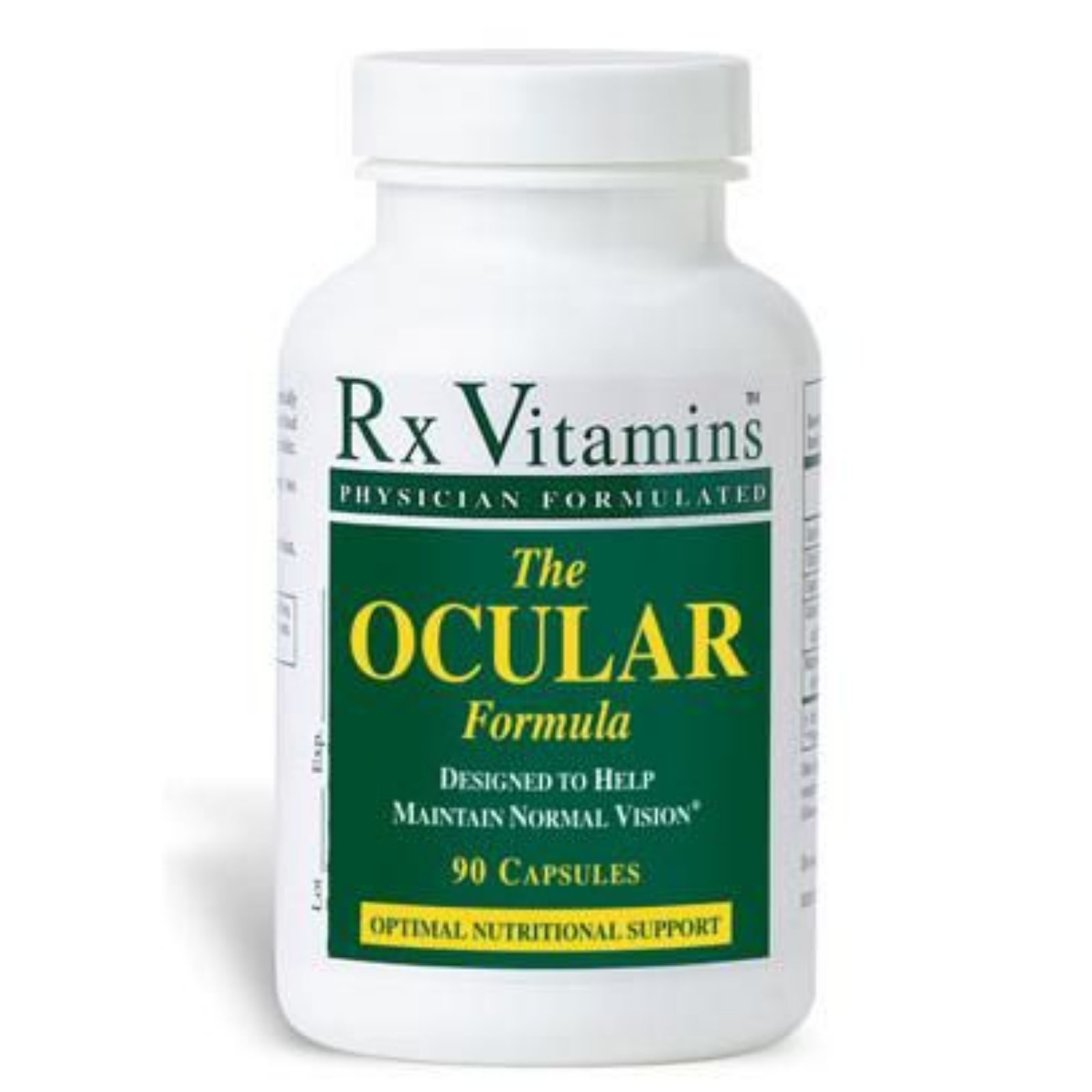Rx Vitamins For Human Ocular Formula 90 Caps eye health support supplement bottle.