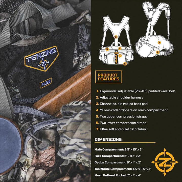 Tenzing Flex Lumbar Pack Mossy Oak Breakup Country Durable Outdoor Hiking Bag