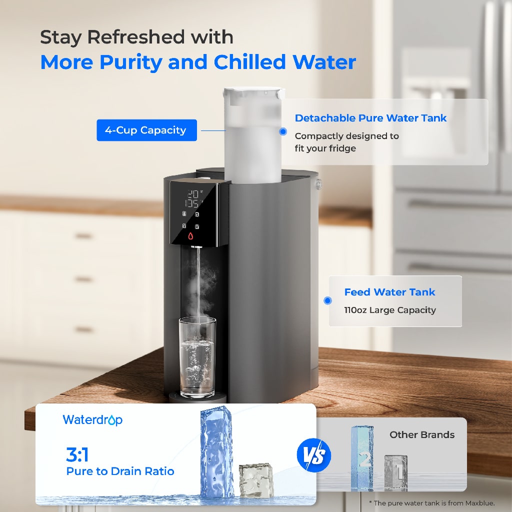 Waterdrop C1H 6 Stage Instant Hot Water Core RO System 3:1 5 Temperature Options
