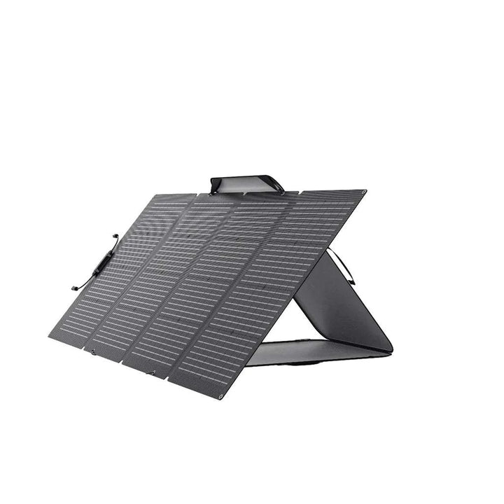 EcoFlow NextGen 220W Bifacial Solar Panel Waterproof Kit for Camping and RV, ideal for outdoor use.