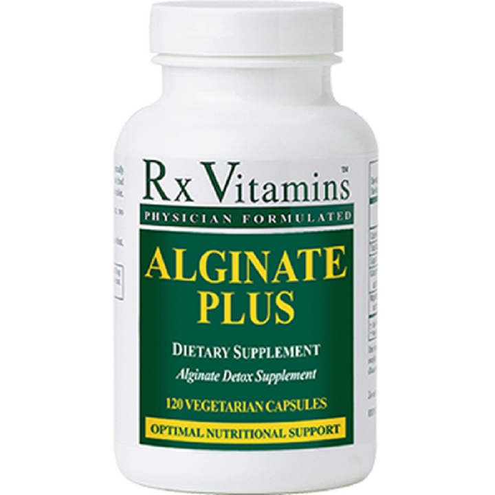 Rx Vitamins Alginate Plus 120 capsules dietary supplement for digestive support and detoxification.