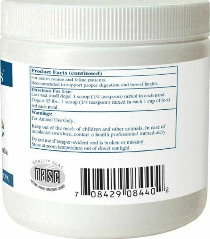Rx Vitamins For Pets Rx Zyme Powder 120g label with directions and warnings for canine and feline use