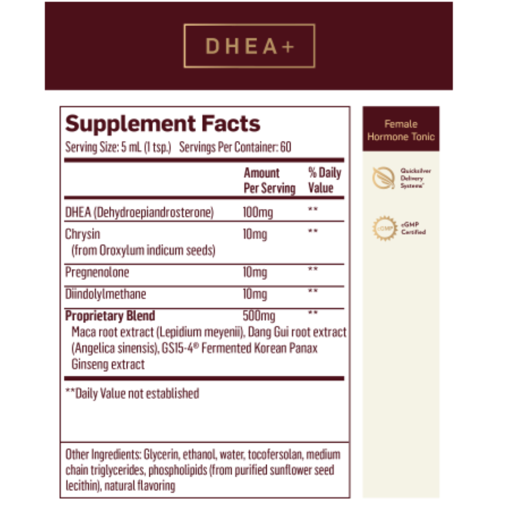 Quicksilver Scientific Nano formulated Female Hormone Tonic 2 Pack (100ml) supplement facts.