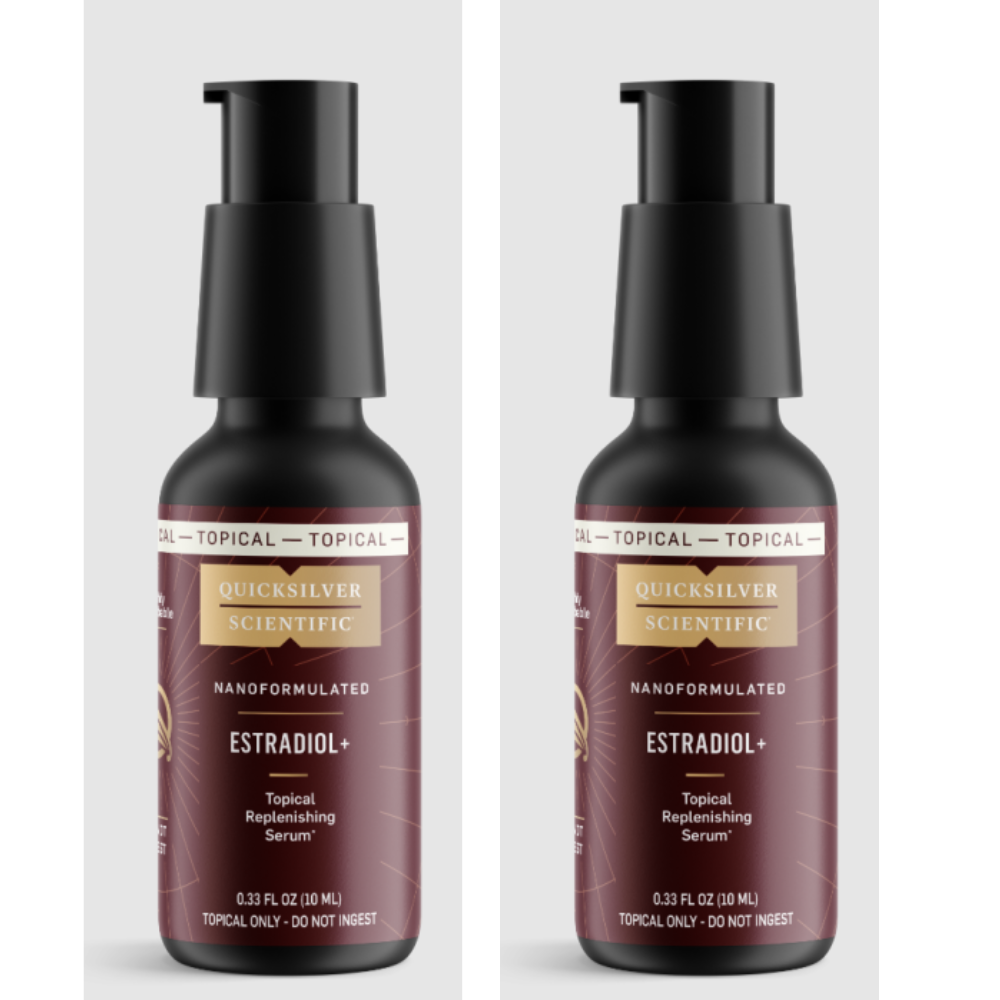 Quicksilver Scientific QS-ESTRA Topical Replenishing Serum ESTRA 2 PACK, 0.33 oz bottles.