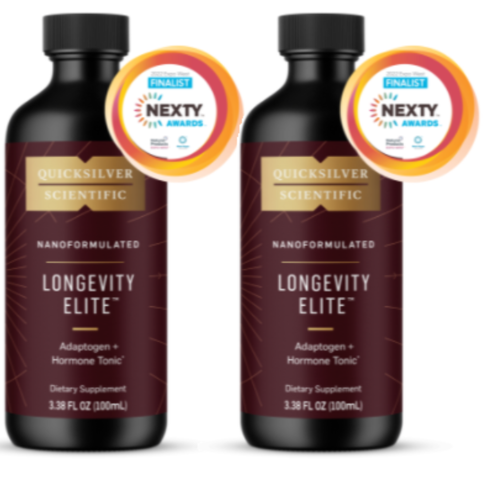 Quicksilver Scientific Longevity Elite Adaptogen Tonic 100 ml LONGEVITY 2 PACK bottles.