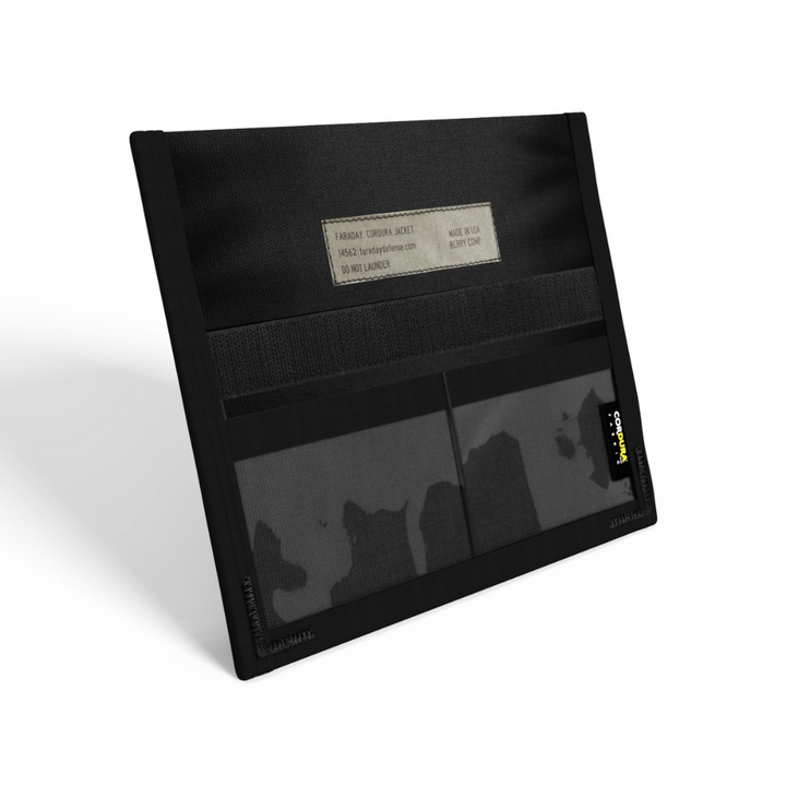 Faraday Cordura Berry Compliant JACKET Large Tablet Bag 9" x 12" with durable design and protective layers.