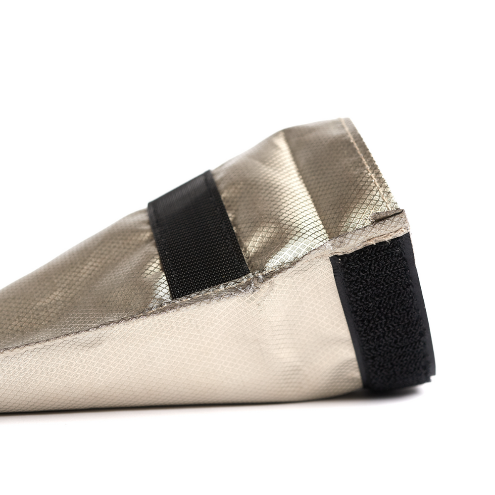 Faraday 3 PC Small Kit NX3 RFID Block Triple-Layer CYBER Fabric Bags side view with velcro strap