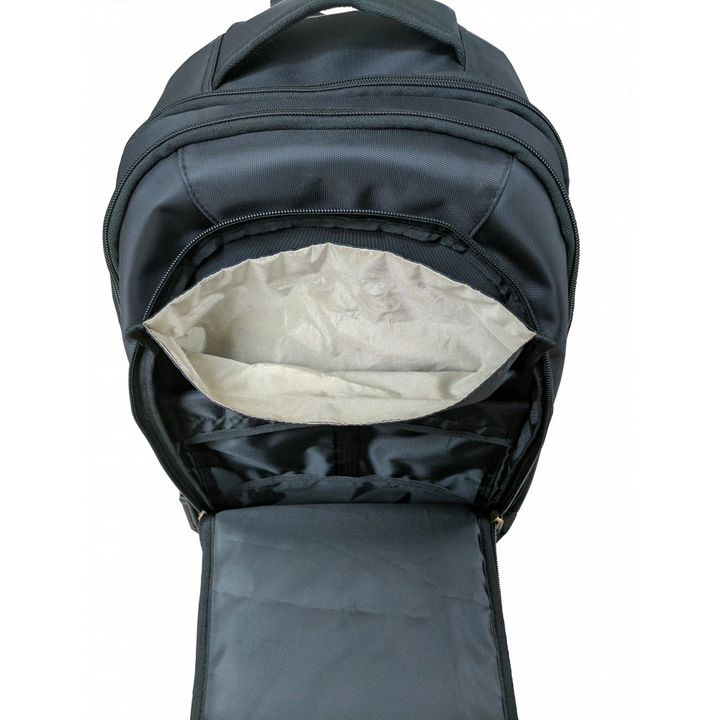 Faraday Backpack Double-fold Seal showing interior and spacious compartment with protective lining.
