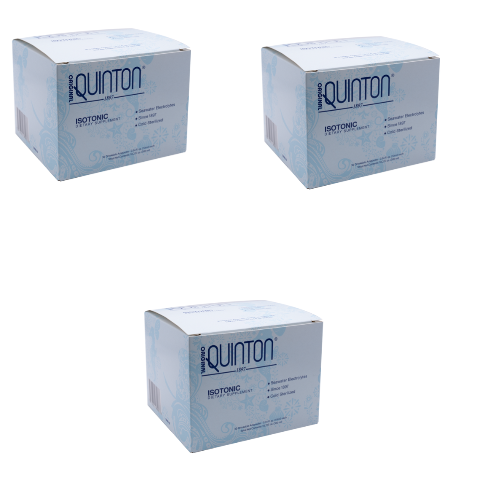 Quicksilver Scientific Quinton Isotonic 30 Vials 3-Pack quadruple box set.