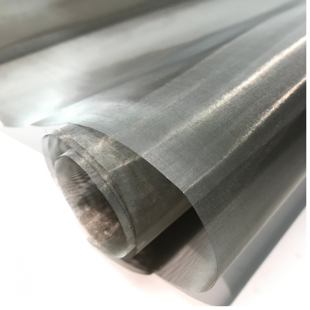 Faraday Cyber Fabric EMF RF Shielding light filtering roll showcasing fine mesh material for radiation blocking.