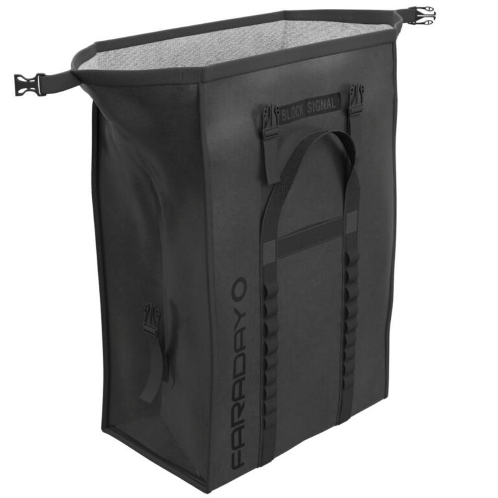Faraday Small Generator Dry Bag designed for equipment storage with watertight seal and signal-blocking technology.