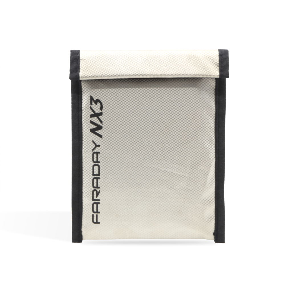 Faraday Defense NX3 bag with three layers of CYBER fabric for device protection.