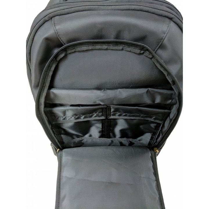 Interior view of the Faraday Backpack Double-fold Seal showcasing durable pockets for secure device storage.