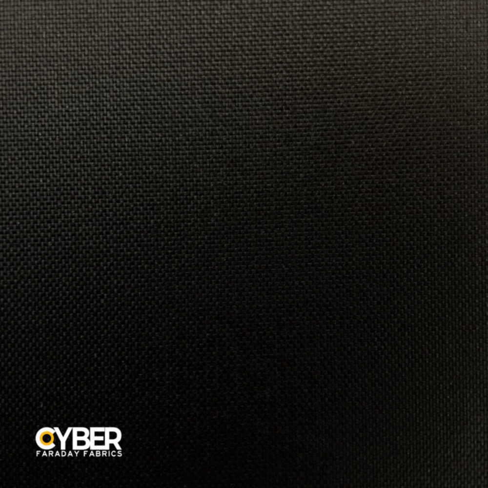 Faraday Cyber NC-BLACK Fabric showcasing the black nickel/copper EMF RF shielding material.