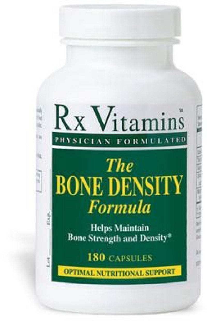 Rx Vitamins For Human Bone Density Formula 180 Caps Strength Support dietary supplement bottle for bone health.
