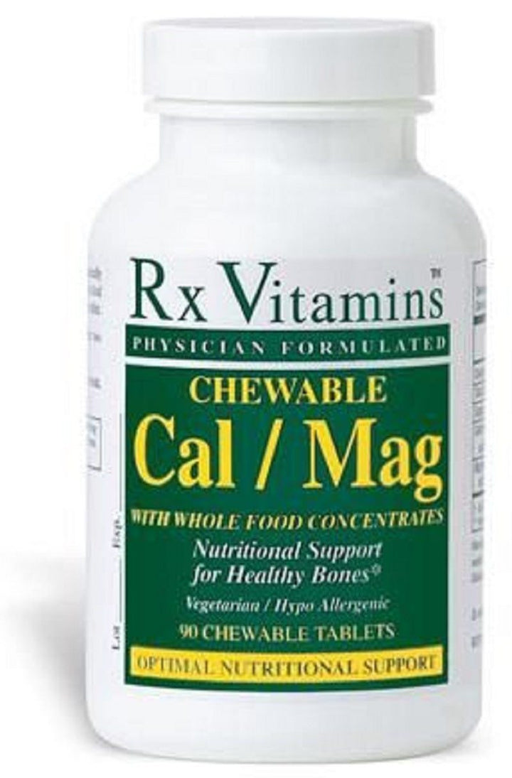 Rx Vitamins For Human Calcium Magnesium Vanilla Chewables 90 Tablets nutritional supplement bottle