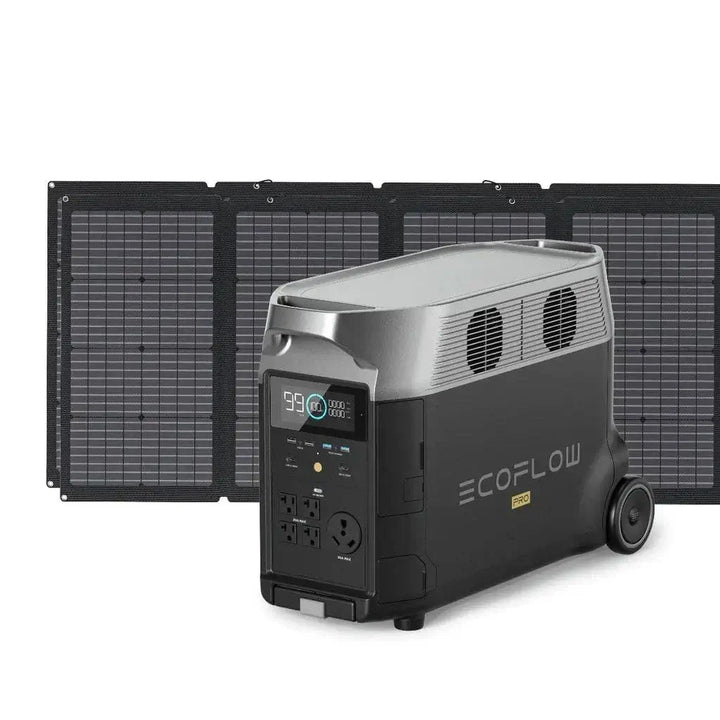 EcoFlow Qty 2 DELTA Pro Power Station with Qty 6 400W Solar Panels for high-capacity energy solutions.