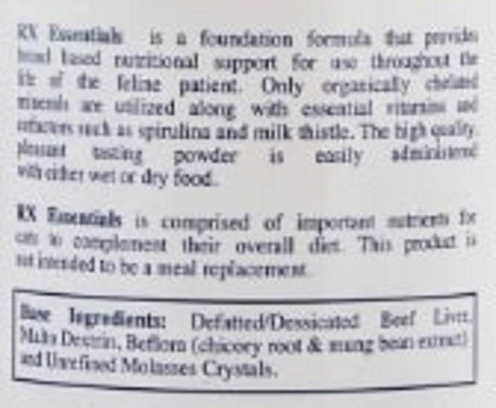 RX Vitamins For Pets Rx Essentials For Cats natural nutritional support formula for feline wellness.