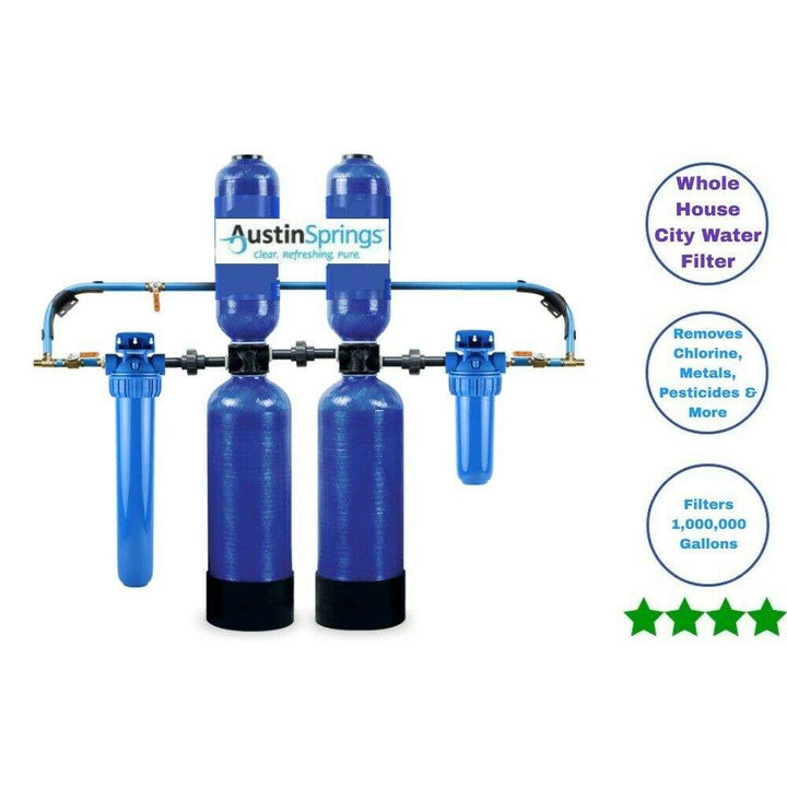 Whole House CITY Water Filter 1 Mil Gal + Conditioner + Pre Filter + Install Kit