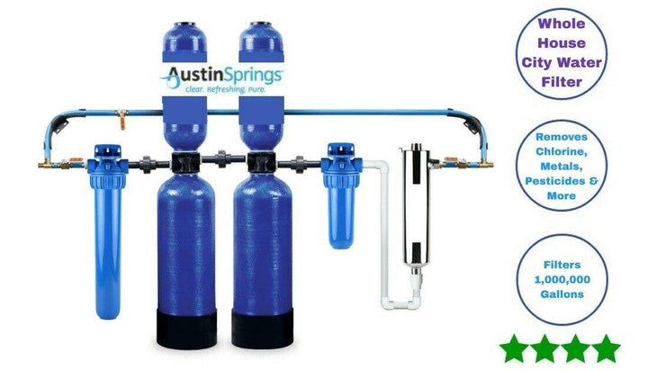 Whole House CITY Water Filter 1 Mil Gal + Conditioner Tank UV Post + Pre Filter